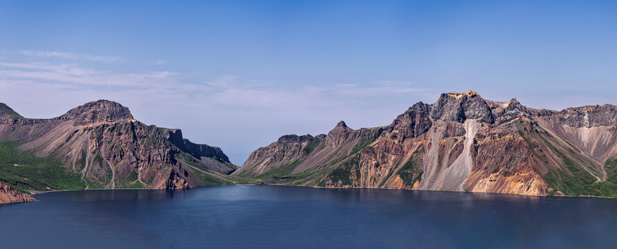 Summer scenery of Changbai Mountain Tianchi Lake in Baishan City, Jilin Province, China
