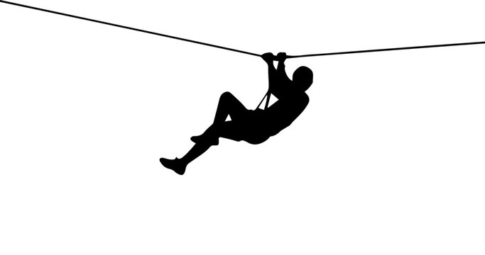 Zipline Rider Adventure Silhouette