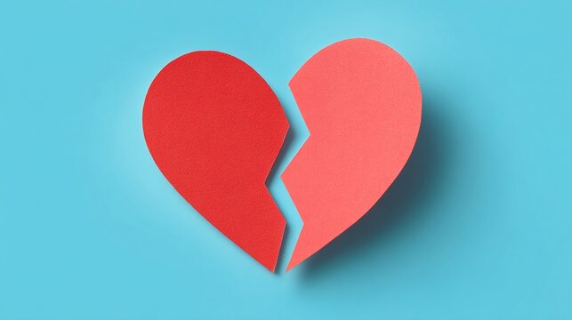 wholeness. A broken heart shape gradually mending, symbolic healing process in clean graphic style. wellbeing guides, coaching materials, designed for coaching and self-improvement content.