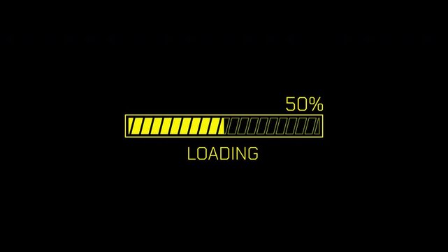 Futuristic Loading Progress Bar with 38 Percent HUD Interface Element on Black Background