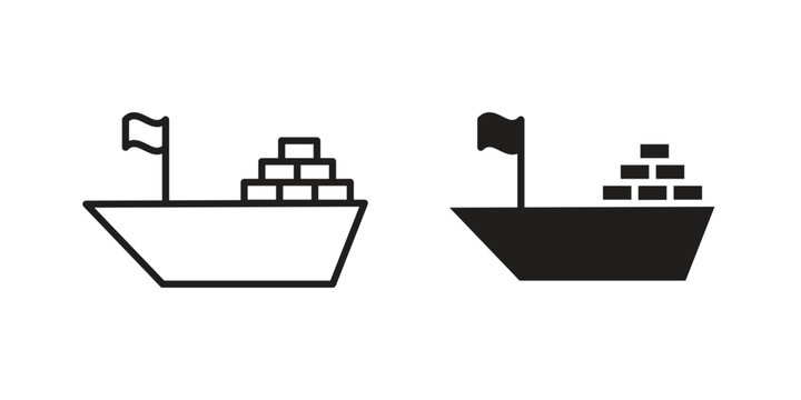 Ship icon. set of web icons on white background