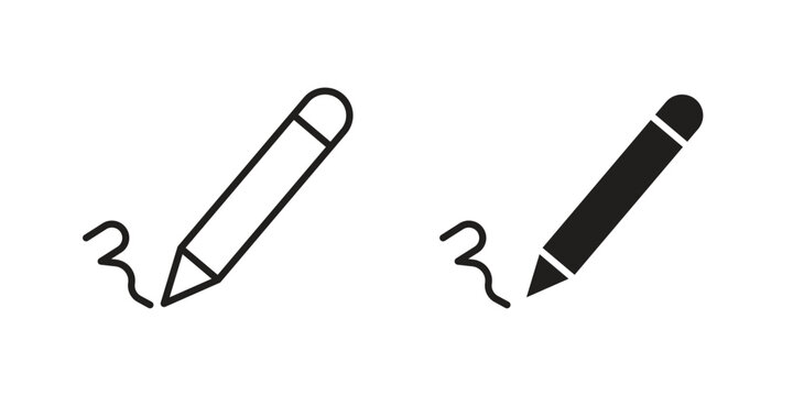 Signature icon. set of web icons on white background