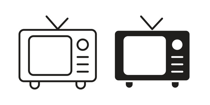 TV icon. set of web icons on white background