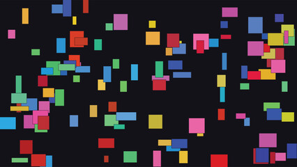 Stained Glass - Mosaic and tessellation art featuring colorful geometric squares in vibrant hues on a black background