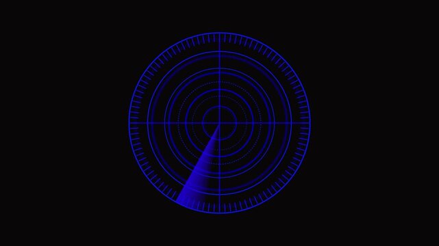 abstract blue and black background rader with rays technology in world.