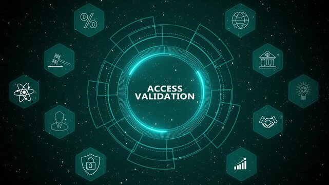 Advanced access validation cyber security dashboard with digital authentication analytics, secure identity monitoring system, and enterprise network protection visualization