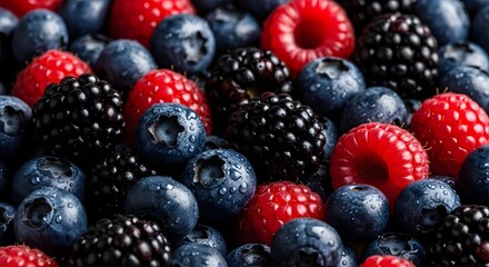 blueberries and raspberries