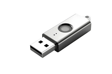 USB Flash Drive Isolated on White Background, Portable Data Storage and Technology Concept