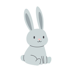 Obraz premium A sitting Easter bunny with long ears