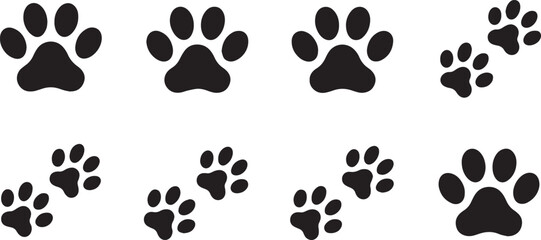 Paw Print Icon. Dog Cat Animal Footprint Track Symbol – Stock Vector © Iconora