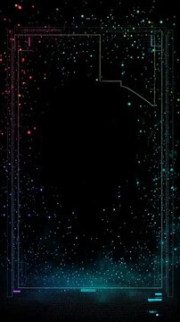 Glowing Neon Frame with Particles Animation.
