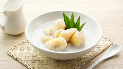 Kolak Pisang or Banana Compote with Coconut Milk Dessert