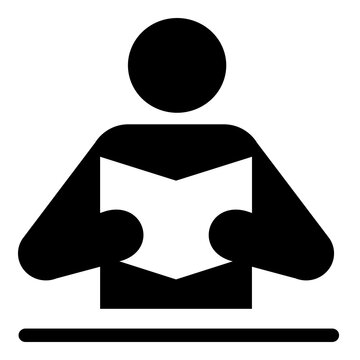 Reading person icon representing education and learning activity