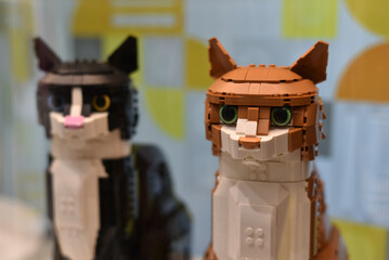 Naklejka premium Lego cat portrait 