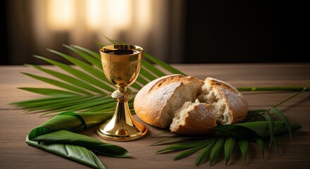 Maundy thursday symbolism bread and wine communion elements