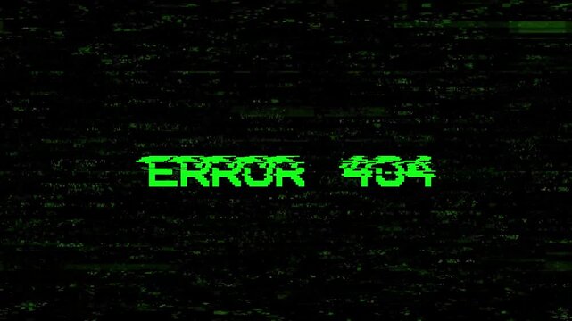 error 404 text with glitch distortion effect