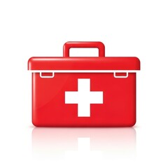 Fototapeta premium First Aid Kit Red Medical Emergency Supplies Medical Box
