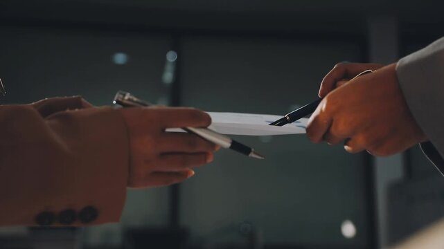 Accountant reviewing printed financial reports at messy office desk with calculator and sticky notes under soft window daylight for audit and corporate finance work