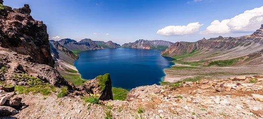 Summer scenery of Changbai Mountain Tianchi Lake in Baishan City, Jilin Province, China © xiaowei