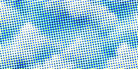 Naklejka premium Blue abstract mosaic background with a geometric halftone dot pattern and colorful orange accents in a digital vector art style for wallpaper design