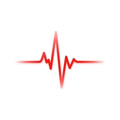 Red Ekg Heart Rate Graph Icon Vector Illustration Medical Health Monitoring Technology Medical Imaging