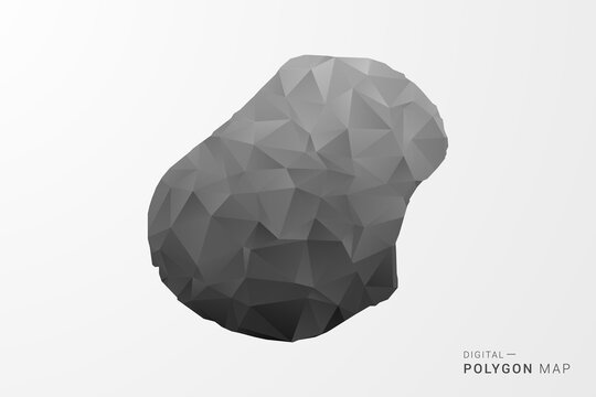 Nauru Map - Black Polygon Style Vector Illustration with Low Poly Geometric Design, Clean Silhouette Isolated on White Background.