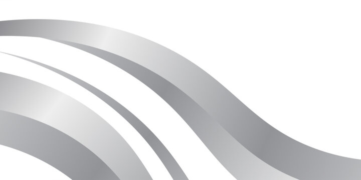 Set of silver swoosh,  waves element with a metallic gradient for a luxurious border or footer on a certificate, banner, or invitation
