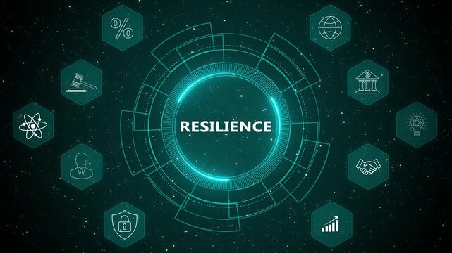 Advanced cybersecurity resilience analytics interface with digital network stability monitoring system, intelligent threat recovery insights, and enterprise security continuity visualization