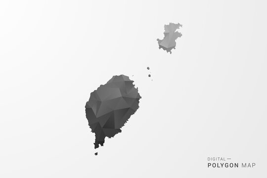 Sao Tome and Principe Map - Black Polygon Style Vector Illustration with Low Poly Geometric Design, Clean Silhouette Isolated on White Background.