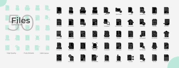 Files Solid Editable Icons set