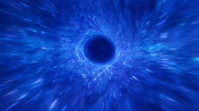 Hypnotic and dazzling blue vortex pulls the viewer into a cosmic dimension