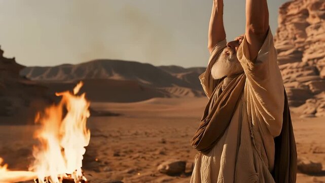 Elijah Prayed, and the Fire of the Lord Came Down From Heaven, Burning up the Sacrifices, Wood, Stones, Earth, and Water in the Trench