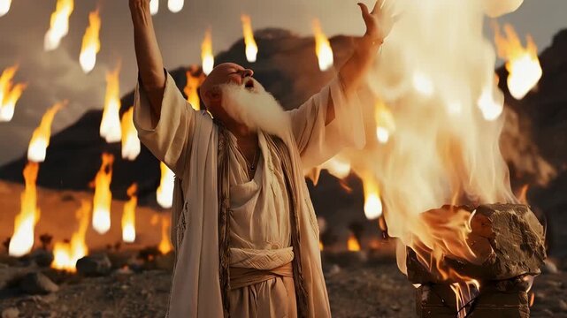 Elijah Built Stones to Become an Altar to Offer Burnt Offerings to God