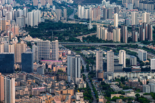 Morning view of Xining City, Qinghai Province, China
