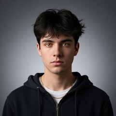 Obraz premium Young handsome man portrait in studio with serious confident expression