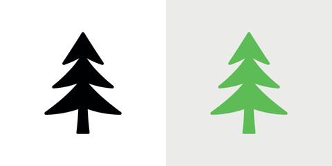 Fototapeta premium Black and green pine tree black tree green tree evergreen
