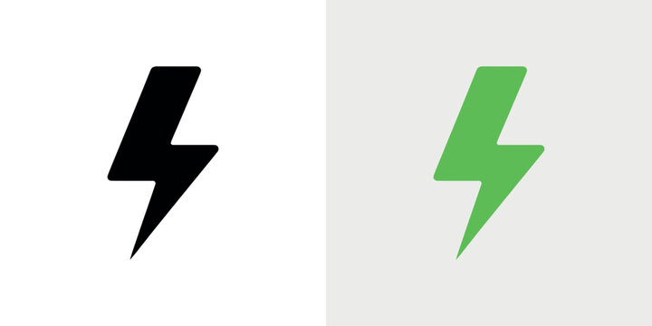 Black and green lightning bolt symbol electricity