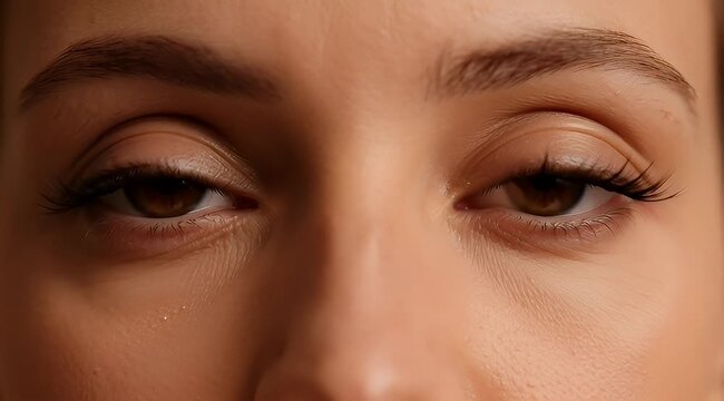 Close up of a beautiful woman's eyes and eyebrows detailed shot
