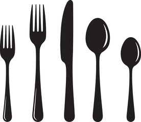 Cutlery silhouettes set