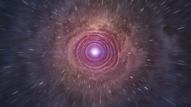 Abstract view of a wormhole or light speed travel through space