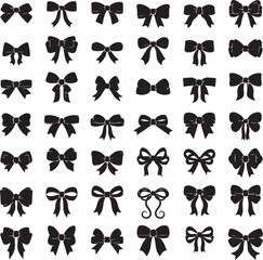 Fototapeta premium Decorative bows ribbon set