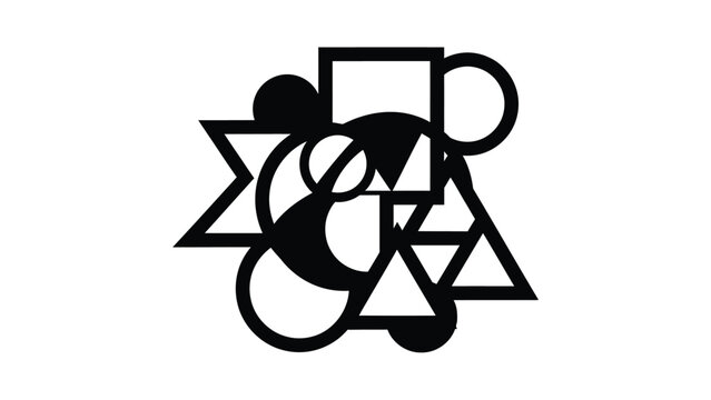 Geometric shapes create abstract composition wqe 458