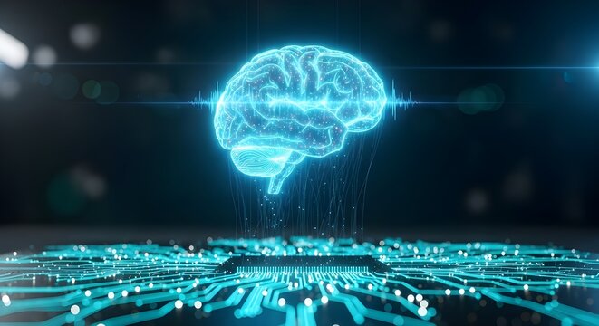Cerebro humano: concepto futurista de inteligencia, ciencia y mente