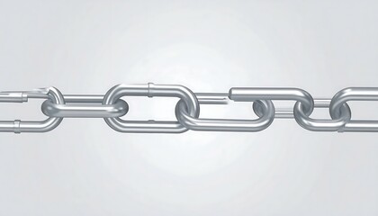 Obraz premium A silver chain on a gray background