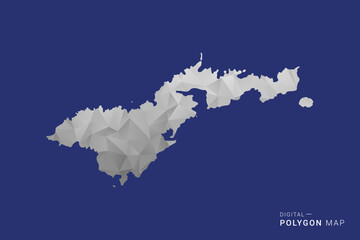 American Samoa Map - Polygon White and Black map Style Vector Illustration, Low Poly Geometric Design, Isolated on blue Background. © Whatever