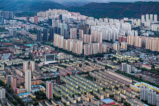 Morning view of Xining City, Qinghai Province, China