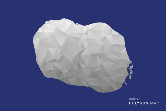 Cook Islands Map - Polygon White and Black map Style Vector Illustration, Low Poly Geometric Design, Isolated on blue Background.