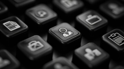 Business account icon gradually changes to grayscale under shadow ban effect against a dark gradient background, representing online challenges.