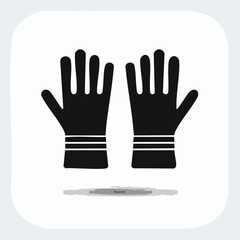 Obraz premium Illustration of a pair of black gloves with white stripes on the cuffs, symbolizing protection and safety