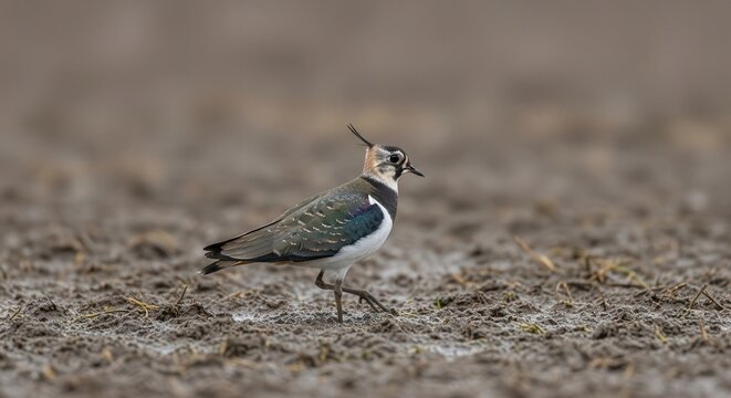 Close-Up of a Killdeer Bird Walking on the Ground in a Natural Environment